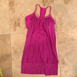Pink Lululemon tank with built in bra